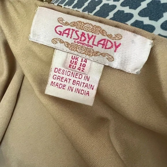 Elegant Gold Beaded Dress - Picture 3 of 3